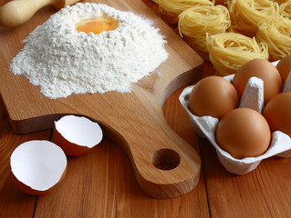 Ingredients for making pasta.