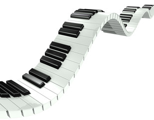 3d Wave effect piano keyboard