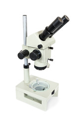 Optical microscope on white background