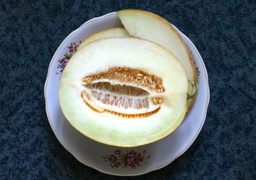melon on a plate