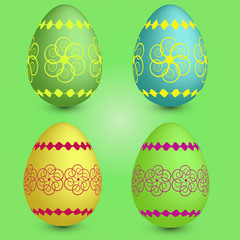 Set of four easter eggs