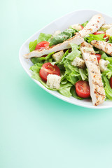 Salad on green table