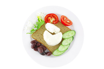low fat mozzarella on white