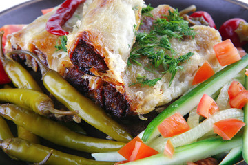 cannelloni with tomato cherry and hot peppers