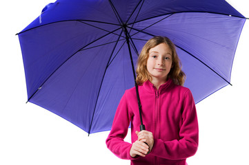 tween girl with an umbrella