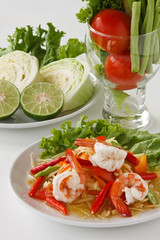 green papaya salad (traditional and modern thai food)