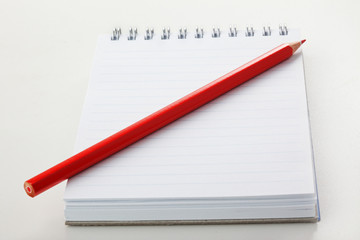 The notepad and red pencil