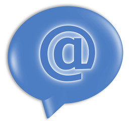 Speech bubble blue - @