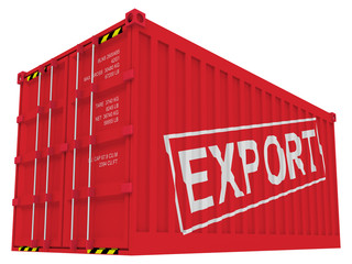 Export cargo container isolated on white