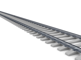Railroad over white background