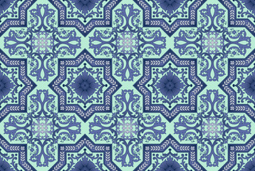 Seamless ornamental oriental pattern vector background