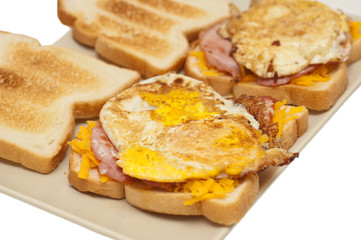 fresh and delicious classic egg, bacon and cheese sandwich