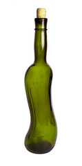 Green wine bottle. Classic, attractive bottle of wine