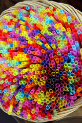 Fototapeta na wymiar Multicolor Straws
