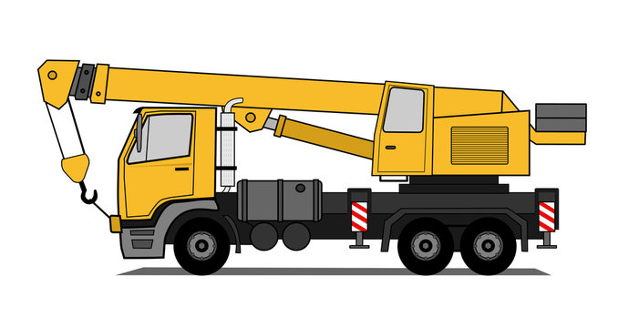Crane truck vector