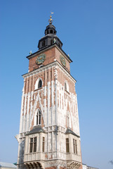 Fototapeta na wymiar Rathausturm Rynek Glówny Krakau