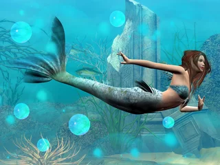 Abwaschbare Fototapete Meerjungfrau Sirene