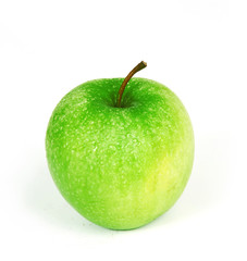 Green apple on a white background