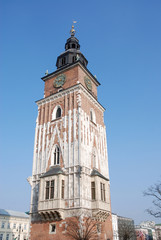 Fototapeta premium Rathausturm auf dem Hauptmarkt Krakau