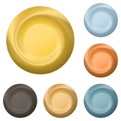 Round metal buttons