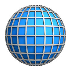 Blue globe symbol