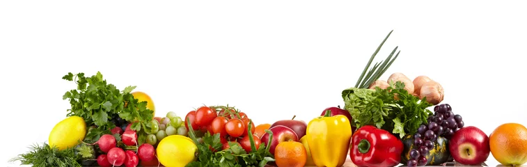 Foto op Plexiglas Verse groenten Grote groente- en fruitborders