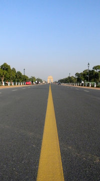 India Gate street perspective in New Delhi India