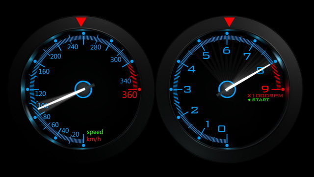 car panel instrument speedometer and tachometer