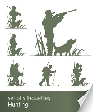 silhouette of hunter vector