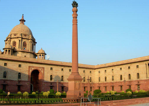 Indian Parliament building in New Delhi, India