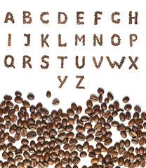 Kaffebohnen Alphabet