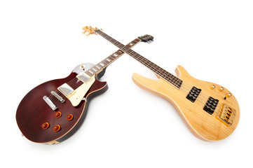 Fototapeta premium Musical guitar isolated on the white background