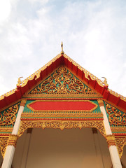 Fototapeta na wymiar The Roof Gable at Temple for Buddhist in thailand