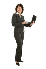 Senior business woman using laptop