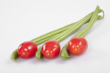 Cherry tomatoes and French beans