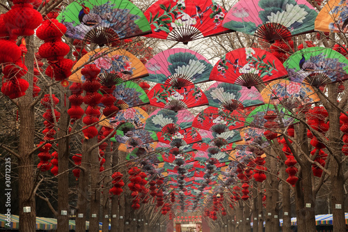 Paper Fans Chinese Lunar New Year Decorations Beijing Wall Mural Wallpaper Murals Bill Perry Paper Fans Chinese Lunar New Year Decorations Beijing Wall Mural Wallpaper Murals Bill Perry