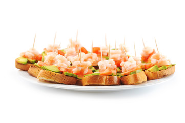 sandwiches  with shrimps