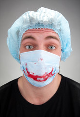 Surprised sick surgeon