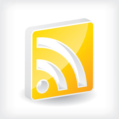 3d rss icon design with shadow