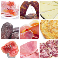 spanish embutido and tapas collage