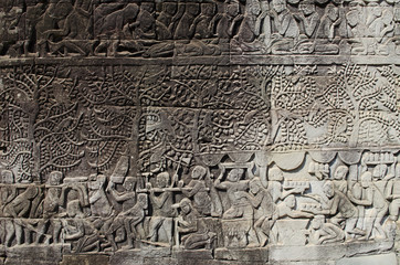 khmer stone carvings angkor wat cambodia