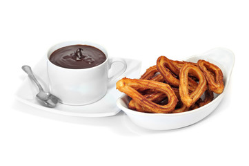 churros con chocolate, típico de España