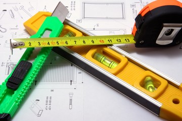 Mix of  bricolage tools