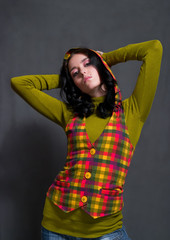 girl in squared waistcoat