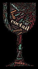 Fototapeta na wymiar Wordcloud: goblet of bar words