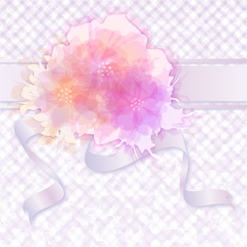 Sfondo romantico con fiori - Romantic floral design for  card