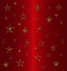 Fototapeta na wymiar gold star pattern on the red