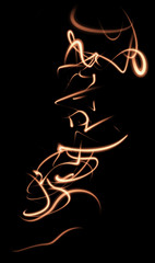 Chinese Calligraphy from glowing spheres