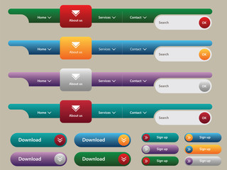 navigation menu and internet button set