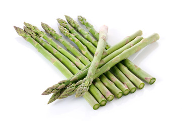 Green aparagus on white background